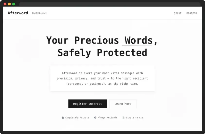 Afterword — Digital Legacy